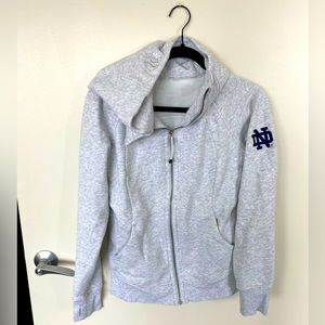 Lululemon scuba hoodie with Notre Dame decal. Size 4. Worn once.